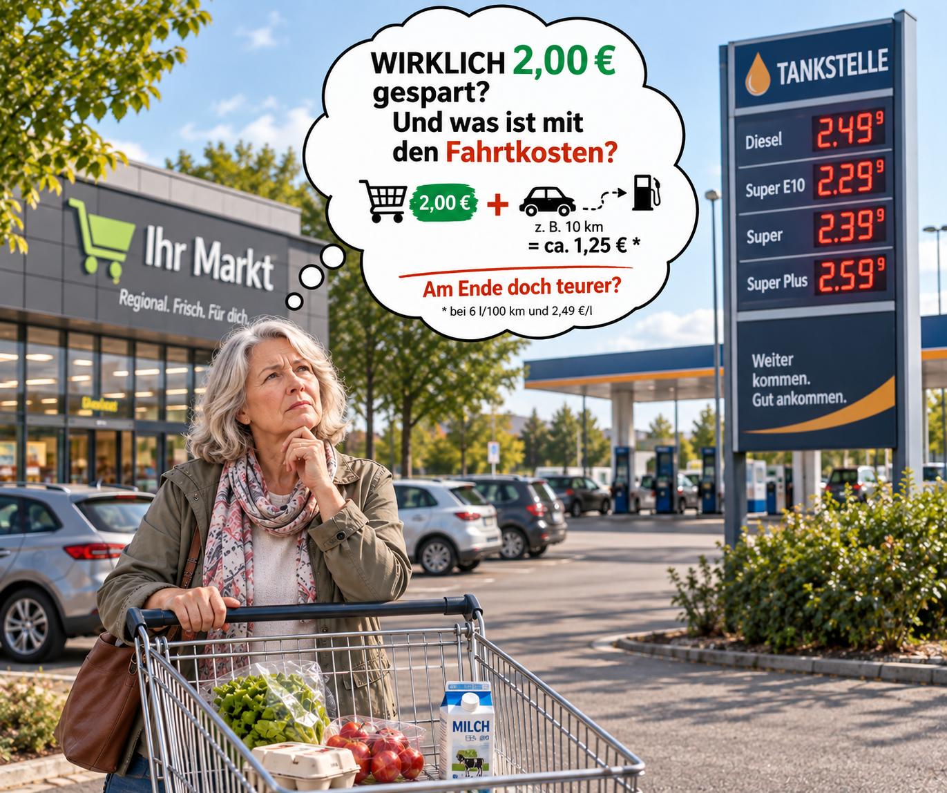Nachgerechnet - Sparen trotz Fahrtkosten Nachgerechnet - Sparen trotz Fahrtkosten